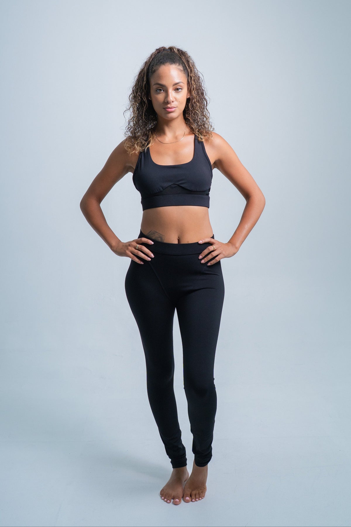 YR Alo Mesh Yoga Set Black matching activewear at Yoga Republik Bali