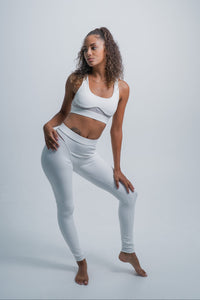 YR Alo Mesh Yoga Set white matching activewear at Yoga Republik Bali