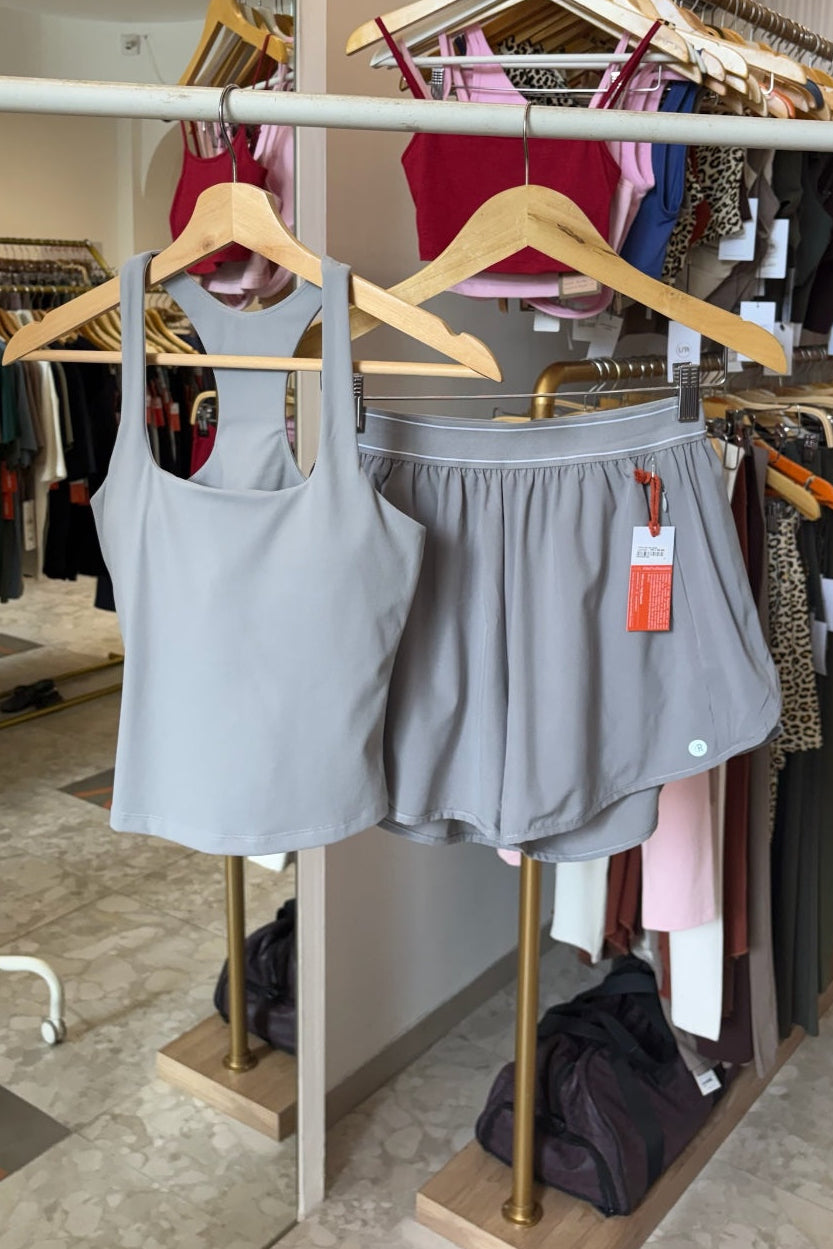 YR Amy Tennis One Set Lunar Rock Women's Tennis and Padel Skirt Set from Bali Indonesia
