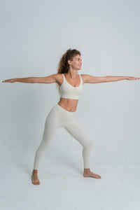 YR Aurora Bra Legging Set Ivory matching yoga set at Yoga Republik Bali