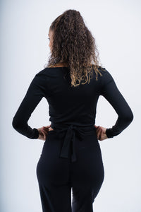 Alo Yoga XS Gather Lengan Panjang - Hitam