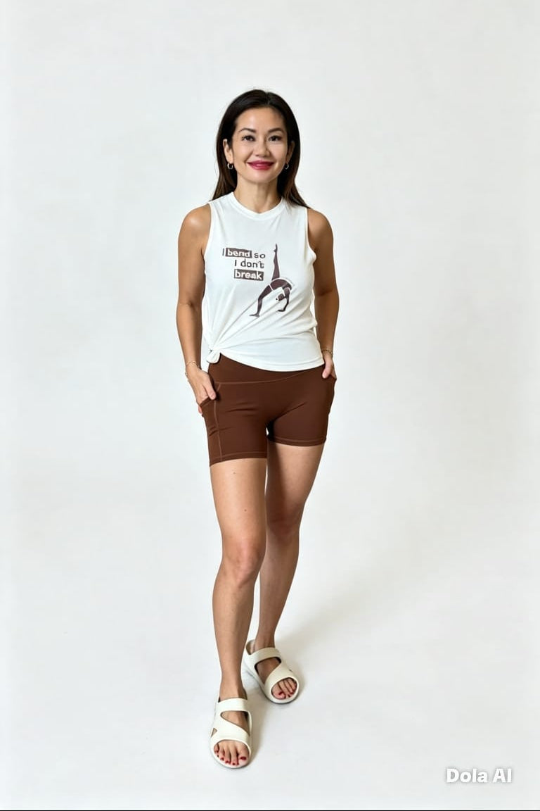 YR Bamboo IBSIDB Muscle Tank Ivory Women's Sport Tank Top Summer at Yoga Republik Bali  Indonesia