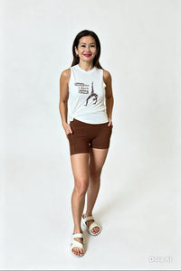 YR Bamboo IBSIDB Muscle Tank Ivory Women's Sport Tank Top Summer at Yoga Republik Bali  Indonesia