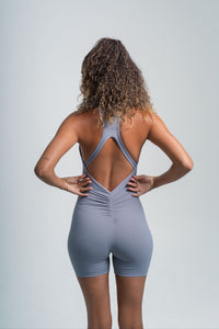 YR Canggu Bodysuit Zipper grey women's bodysuit at Yoga Republik Bali