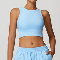 YR Crew Tank light blue women's active tank at Yoga Republik Bali