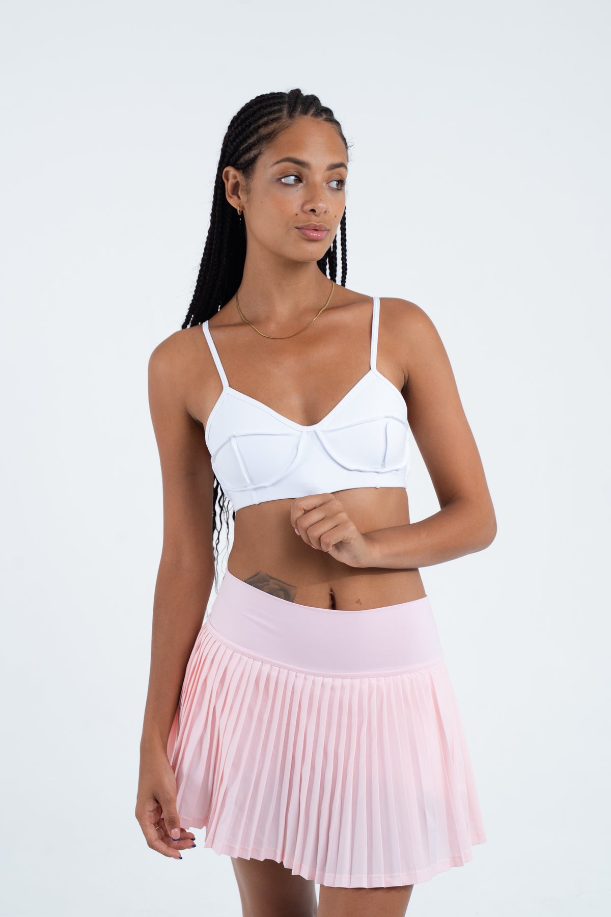YR Fiona Tennis Skirt pink pleated at Yoga Republik Canggu Bali