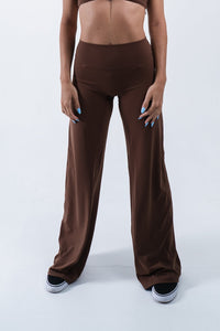 YR Aura Flare Pants Brown women's legging at Yoga Republik Bali
