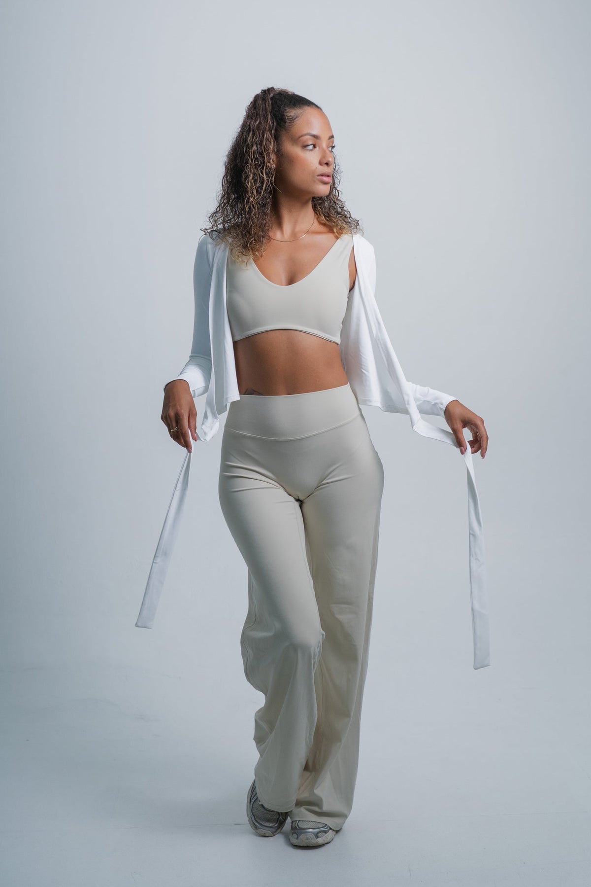 YR Aura Flare Pants ivory women's legging at Yoga Republik Bali