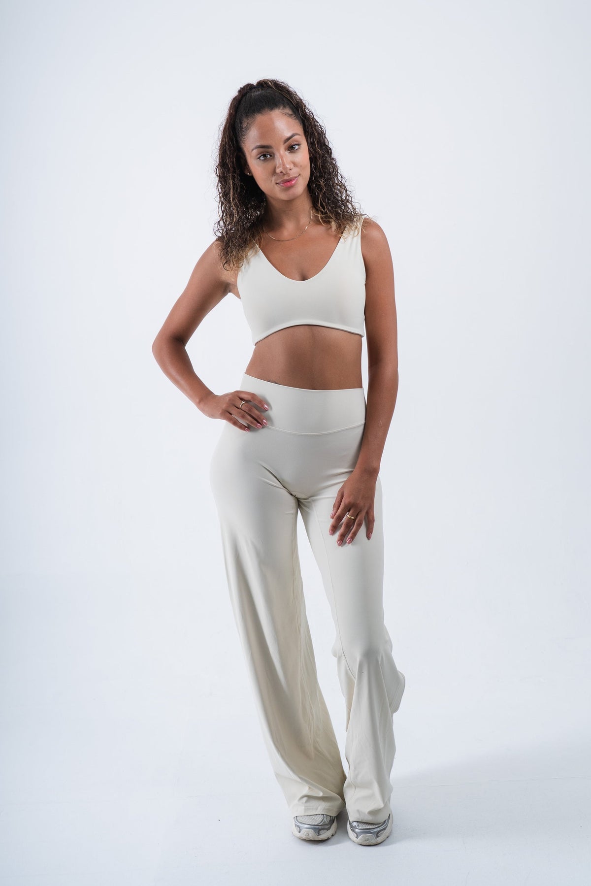 YR Aura Flare Pants ivory women's legging at Yoga Republik Bali
