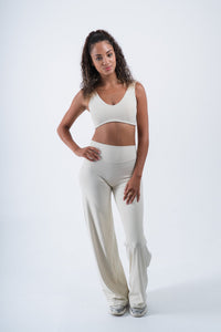 YR Aura Flare Pants ivory women's legging at Yoga Republik Bali