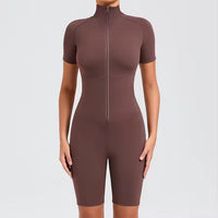 YR Goddess Bodysuit Zipper brown women's bodysuit at Yoga Republik Bali