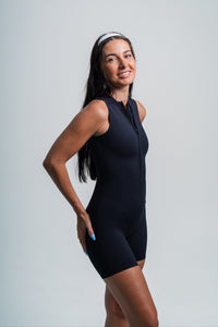 YR Goddess Bodysuit Zipper black women's bodysuit at Yoga Republik Bali