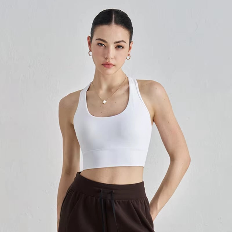YR Heidi Halter Bra white halter sports bra at Yoga Republik Bali
