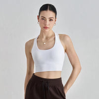 YR Heidi Halter Bra white halter sports bra at Yoga Republik Bali
