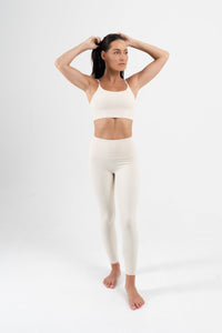 YR Krista Bra Legging Set Ivory matching activewear at Yoga Republik Bali