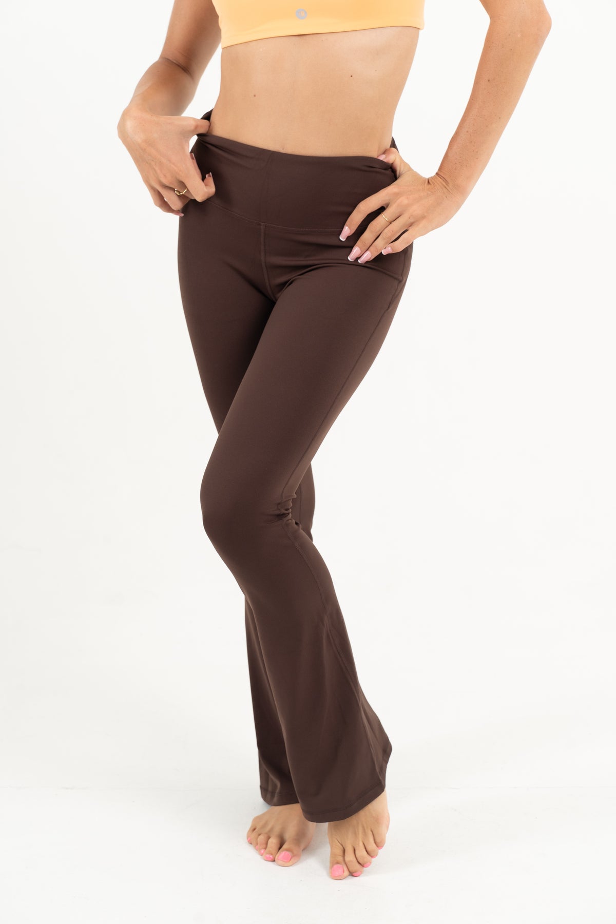 YR Naomi Flare Legging espresso wide leg yoga legging at Yoga Republik Bali