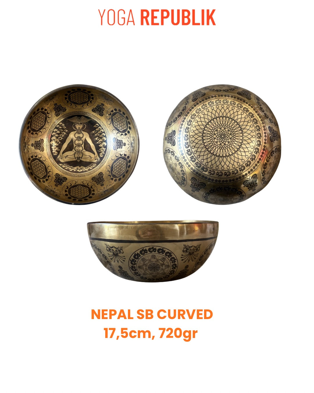 YR Nepal Singing Bowl - Carved