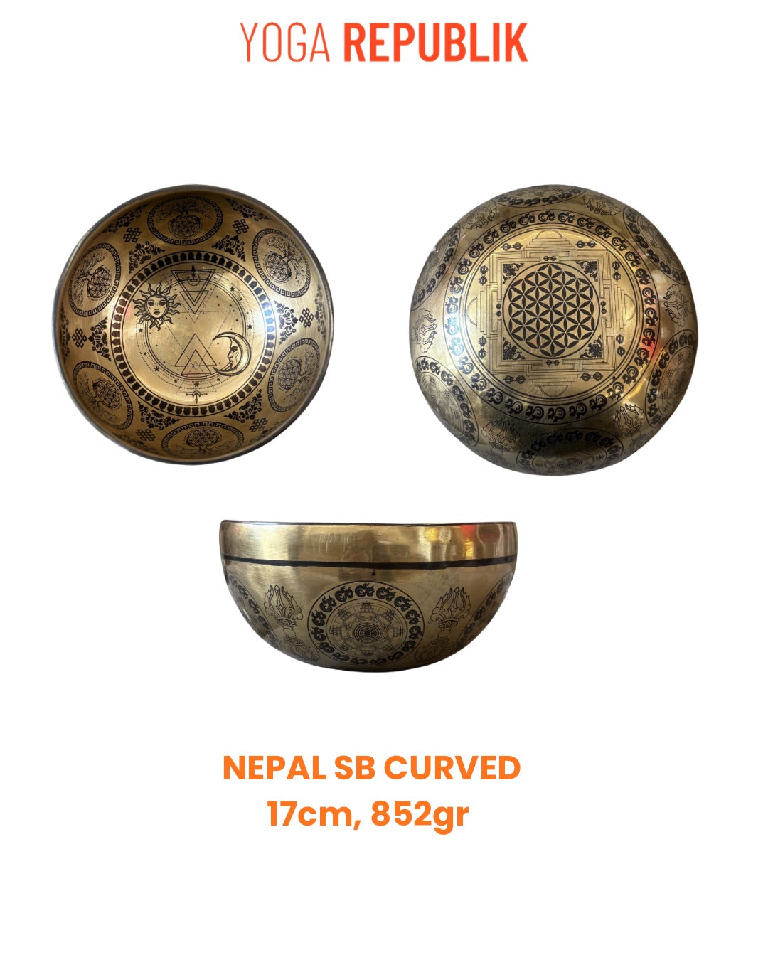 YR Nepal Singing Bowl - Carved