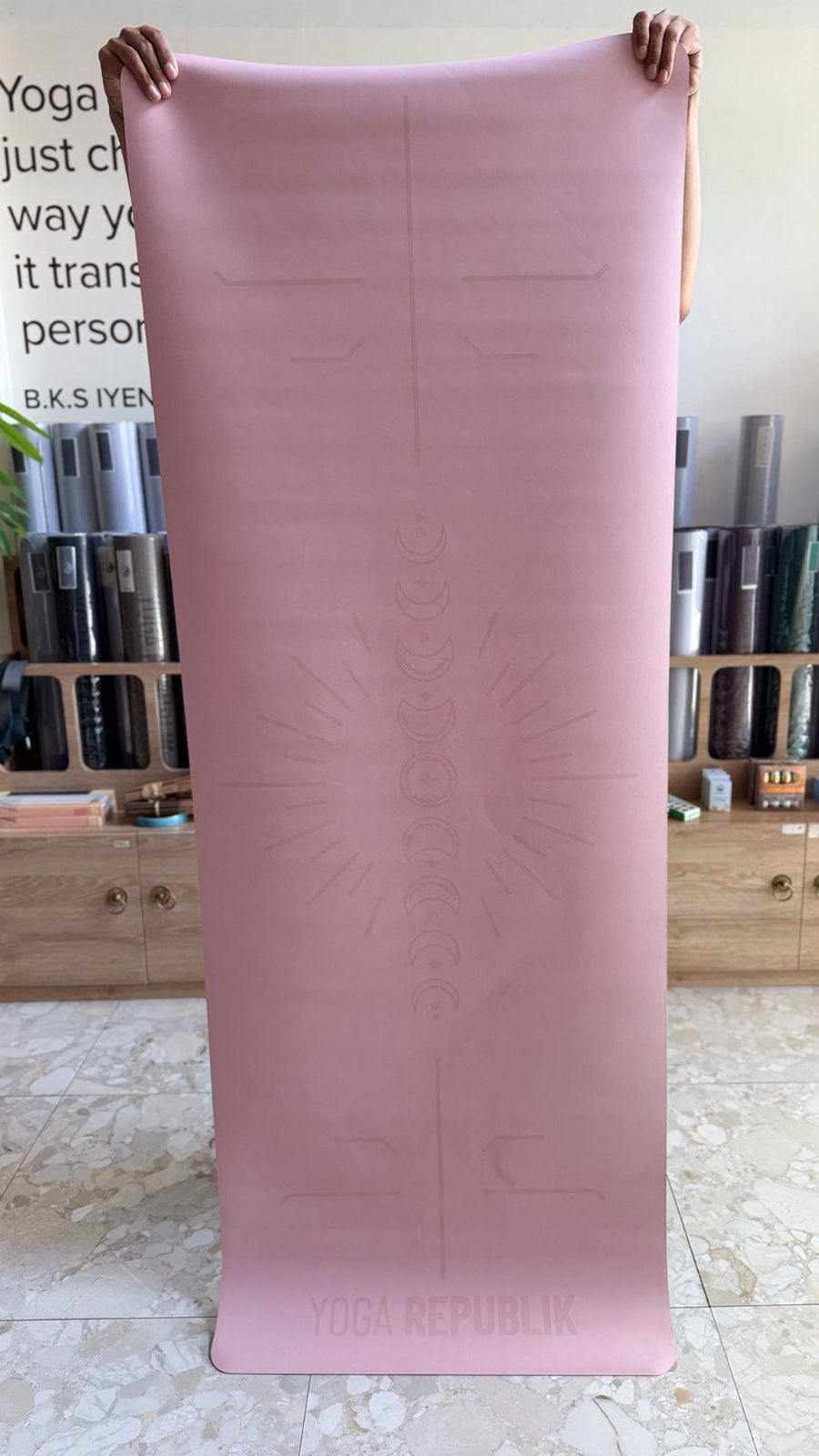 YR Travel Mat 1.5mm PU Rubber Plain design Grey Matras yoga travel at Yoga Republik Bali Indonesia