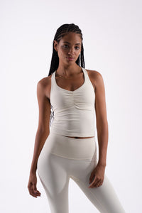 YR Rachel BL Set ivory white matching yoga set at Yoga Republik Bali