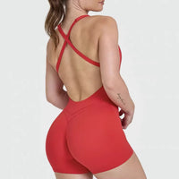YR Sculpt Bodysuit red women's bodysuit at Yoga Republik Bali