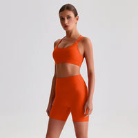 YR Sia 3-Strap Short Set fox red activewear at Yoga Republik Bali