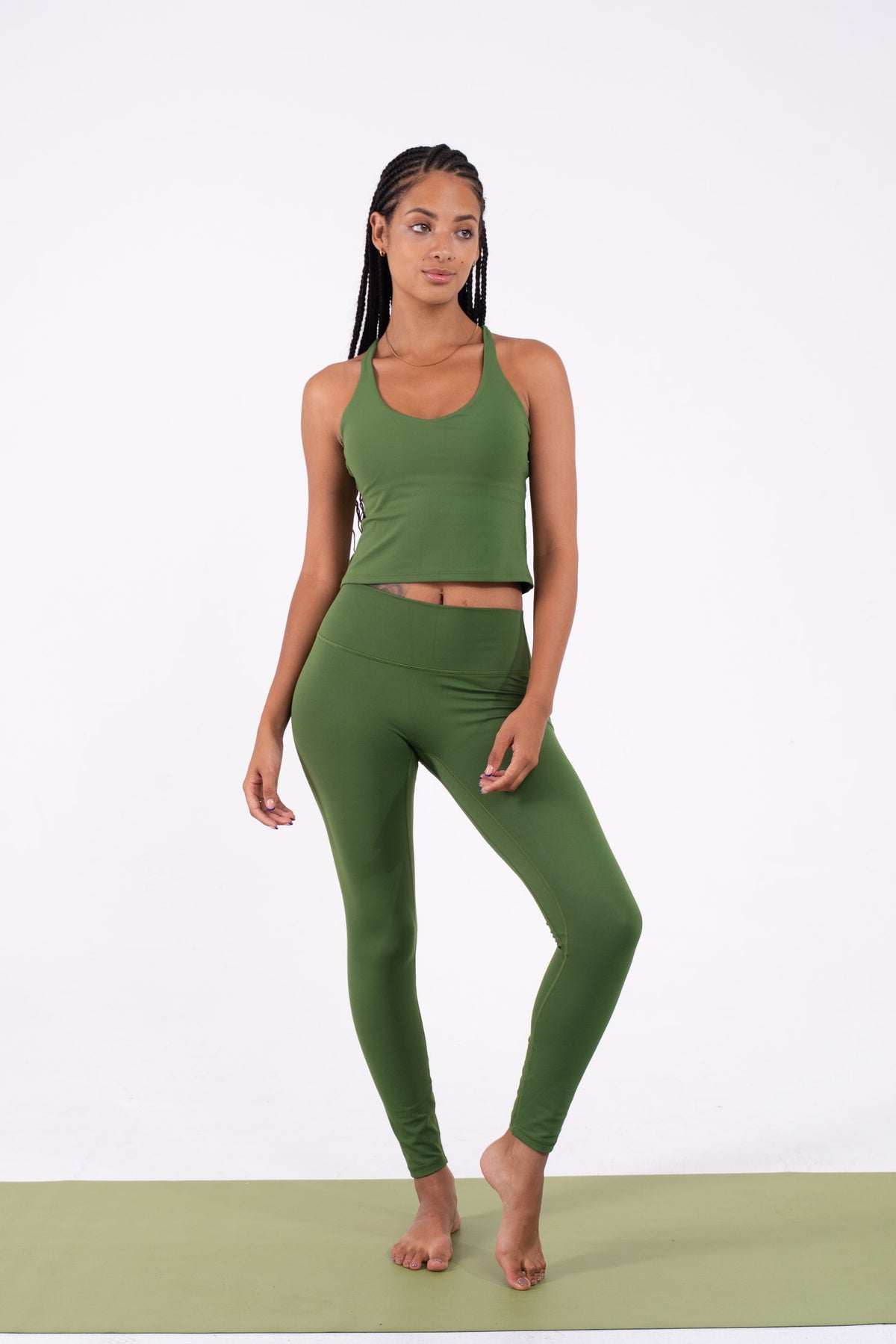 YR Sia Joyce Yoga Set green matching set at Yoga Republik Bali