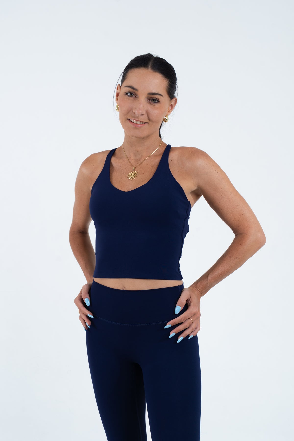 YR Sia Joyce Yoga Set navy blue matching set at Yoga Republik Bali