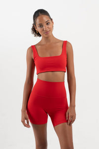 YR Sia Short red women's active shorts at Yoga Republik Bali