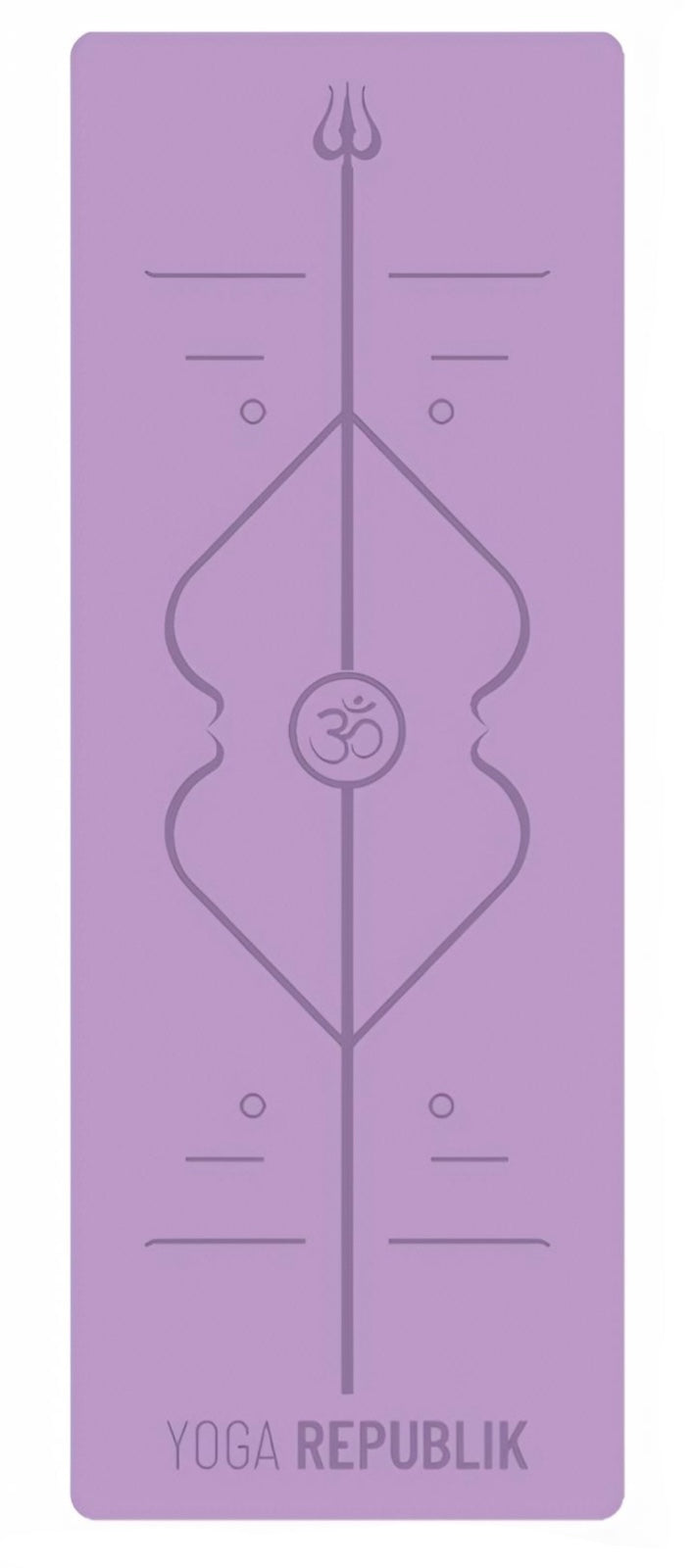 YR Travel Mat 1.5mm PU Rubber Om Align design Light Purple Matras yoga anti slip travel at Yoga Republik Bali Indonesia