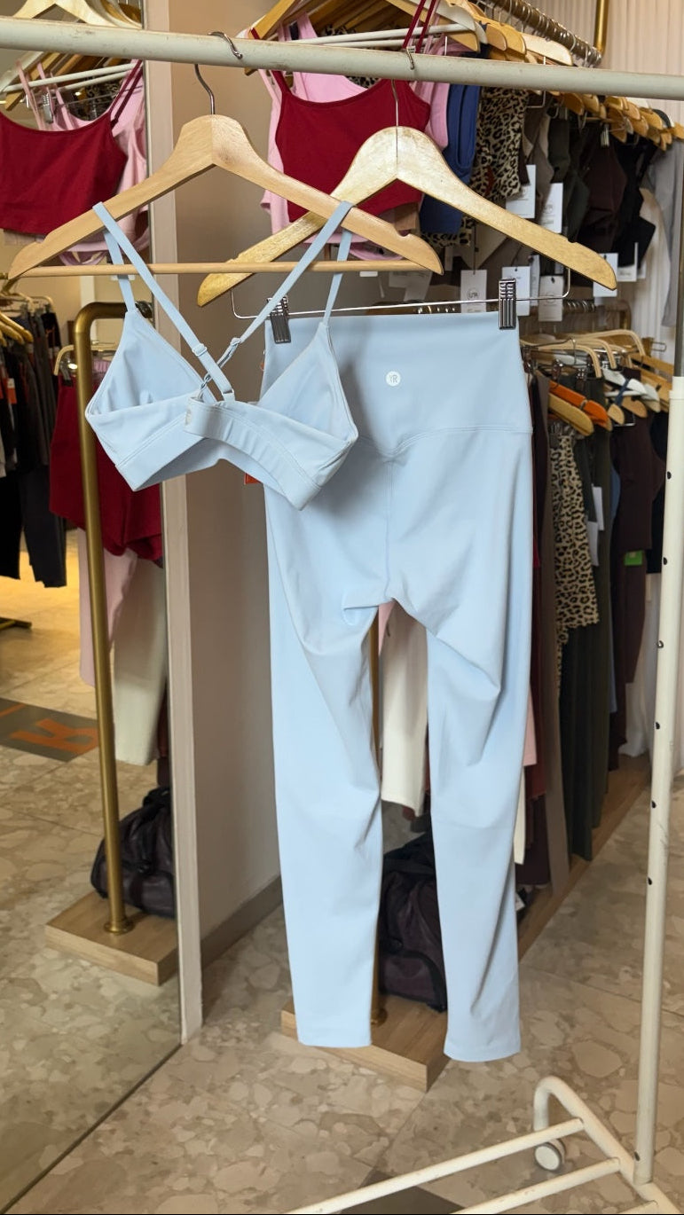 YR Twist Bra Legging Set grey blue Sport Bra Legging Yoga Bali Indonesia