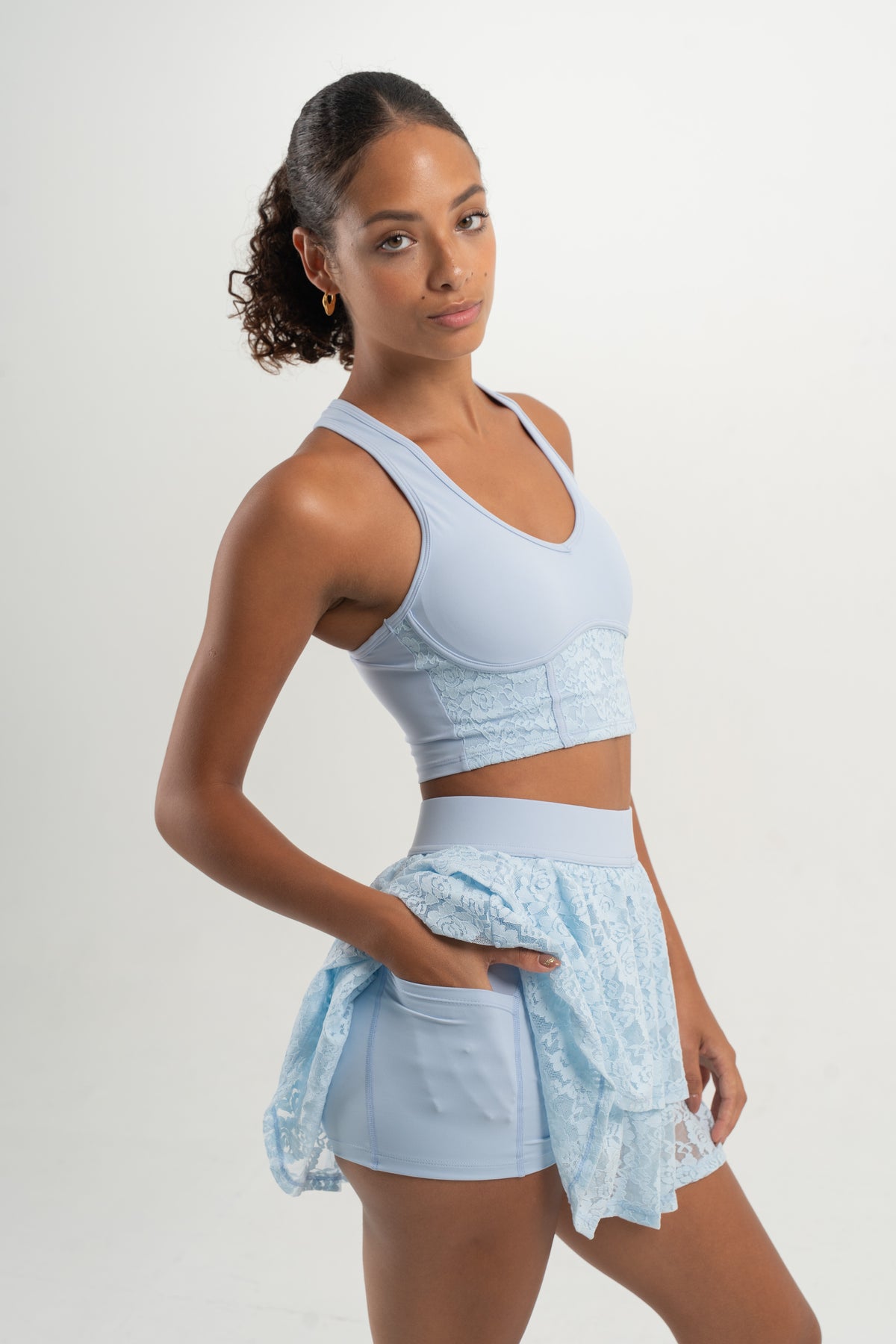 YR Xia Lace One Set - Baby Blue