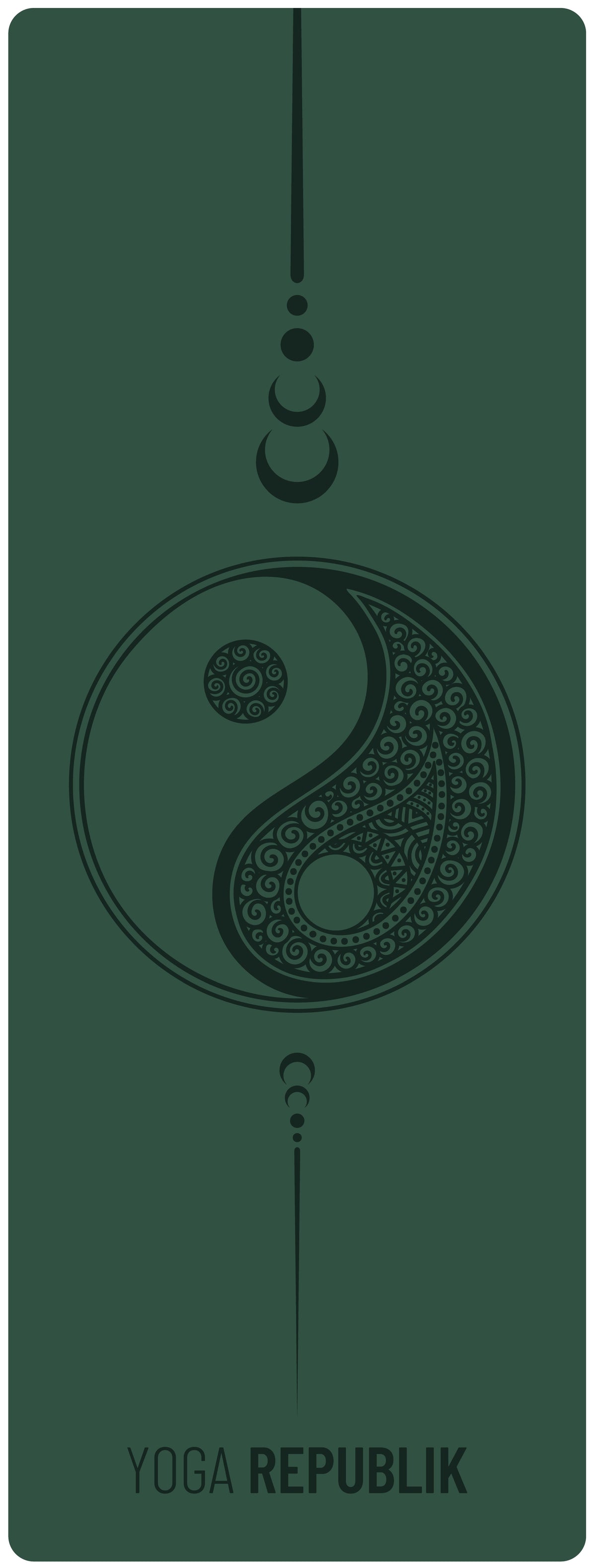 YR Mat 5mm PU Rubber Yin Yang design Matras pilates Yoga Dark Green at Yoga Republik Bali Indonesia