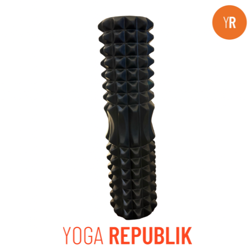 YR Yoga Roller Thin Black Foam Roller for Sore Muscle Massage and Back Stretching at Yoga Republik Bali Indonesia