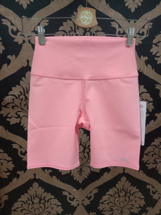 Alo Yoga XS 7'' High-Waist Biker Short - Strawberry Lemonade