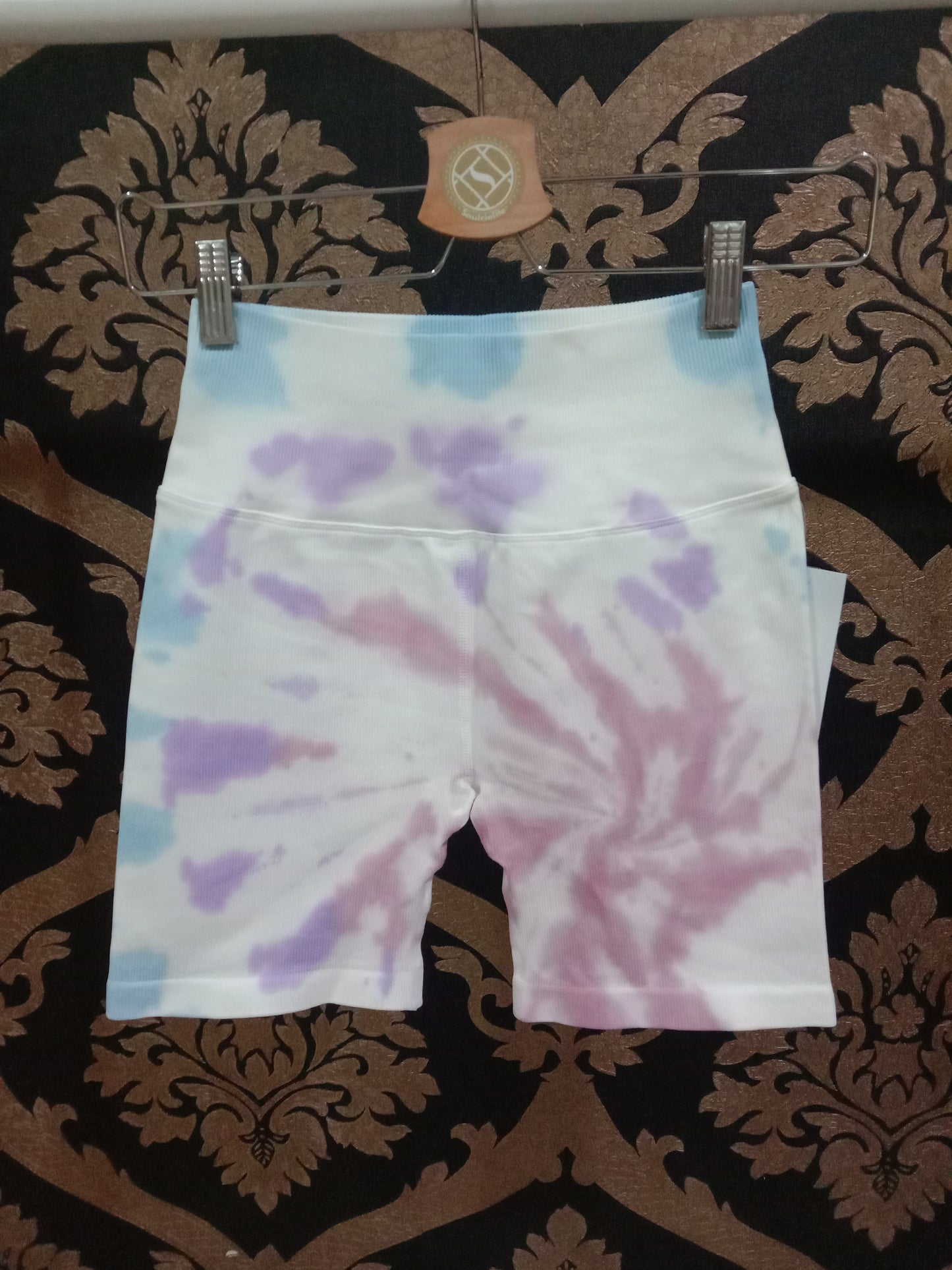 Spiritual Gangster XS/S Biker Pendek - Pewarna Dasi Pastel Swirl