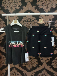 Spiritual Gangster Intent High-Waist Biker Short - Summer Heart Print