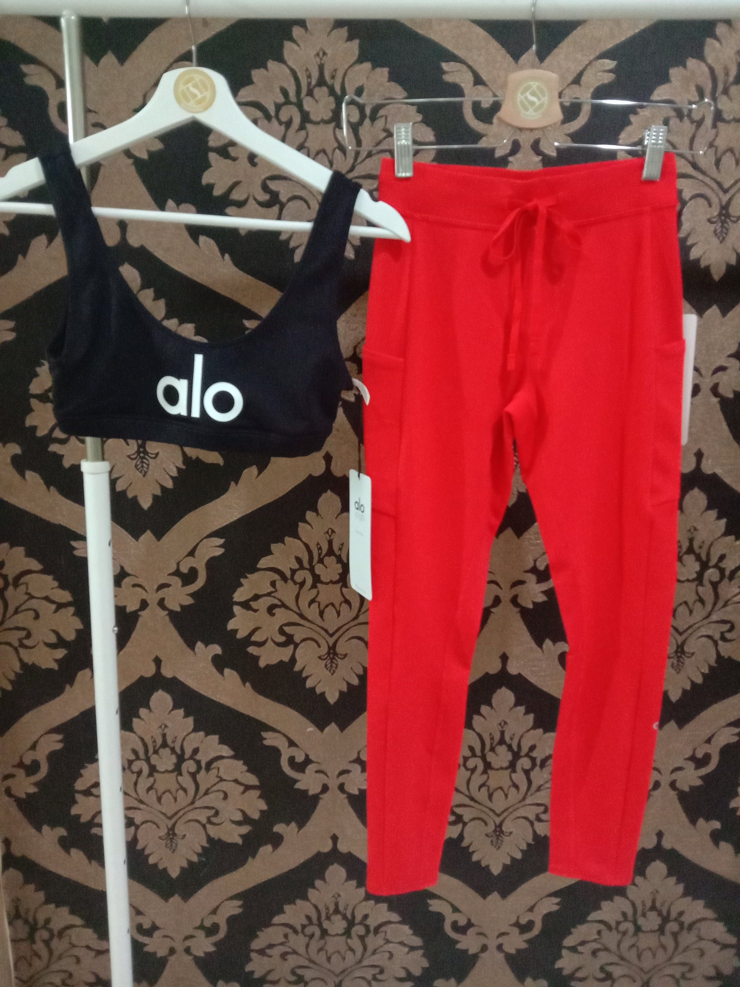 Alo Yoga XXS 7/8 High-Waist Checkpoint Legging - Cherry