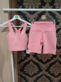 Alo Yoga 7" High-Waist Biker Short - Strawberry Lemonade