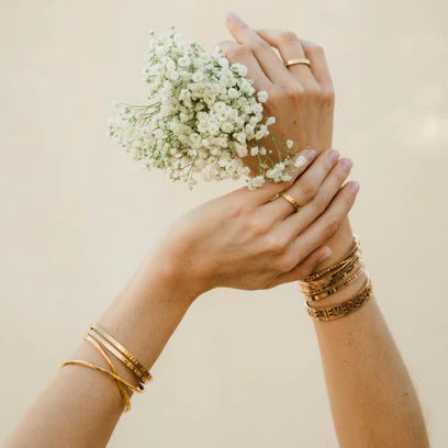 MantraBand Bracelet Yellow Gold - Inhale Exhale