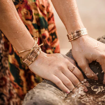 MantraBand Bracelet Yellow Gold - Inhale Exhale