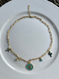 See No Evil Turkish evil eye link chain necklaces at Yoga Republik Canggu Bali