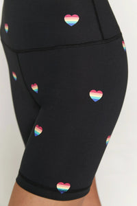 Spiritual Gangster Intent High-Waist Biker Short - Summer Heart Print