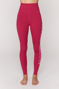 Legging Pinggang Tinggi Esensial Gangster XS Sg Varsity Spiritual - Merah Tua