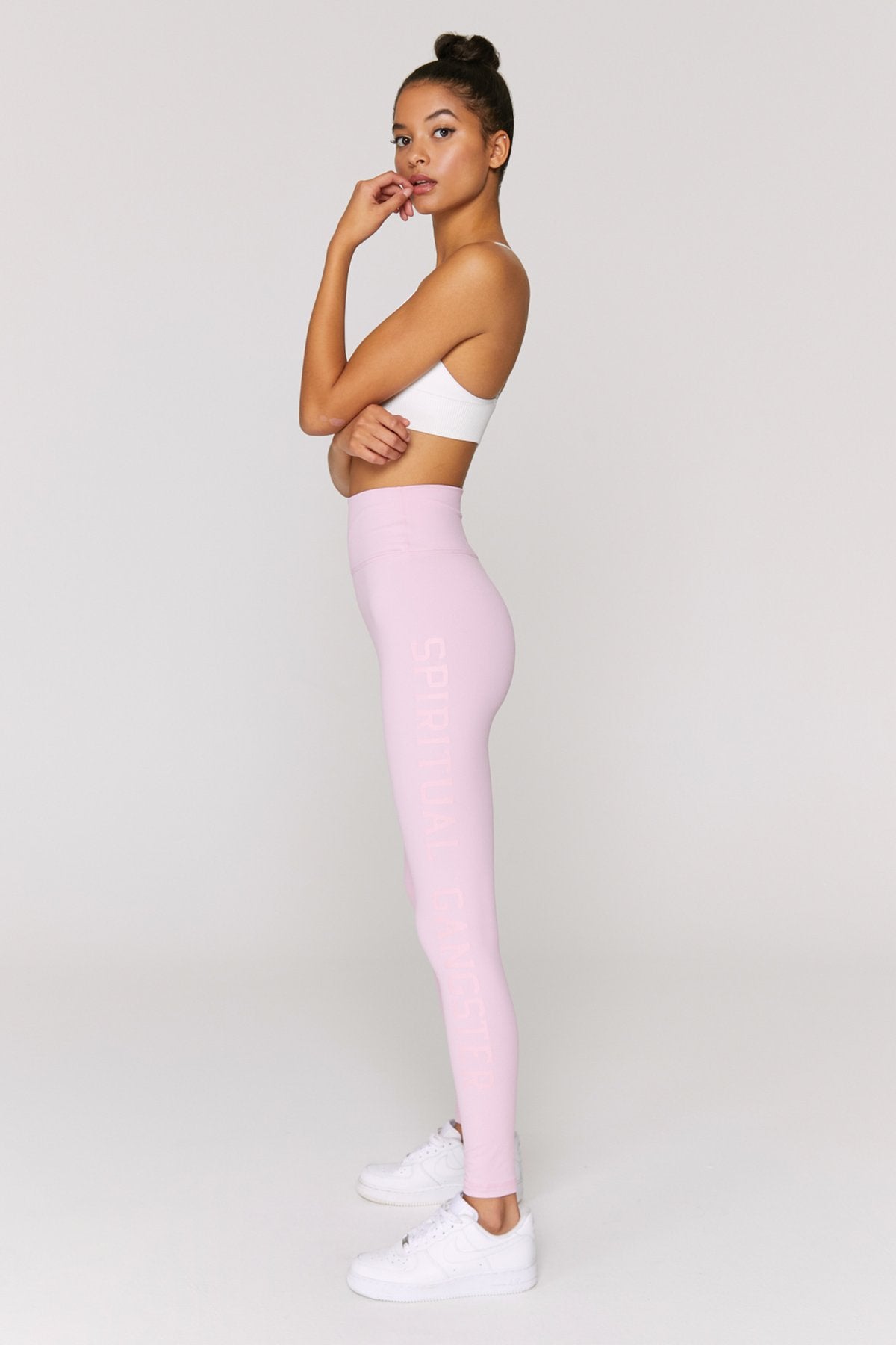 Spiritual Gangster MEDIUM Sg Varsity Essential Legging Pinggang Tinggi - Paradise Pink