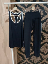 Alo Yoga XS Ivy League Tank - Black/White