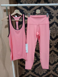 Alo Yoga XS Ivy League Tank - Strawberry Lemonade/Black