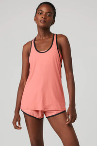 Alo Yoga XS Ivy League Tank - Strawberry Lemonade/Black