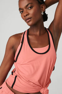 Alo Yoga XS Ivy League Tank - Strawberry Lemonade/Black