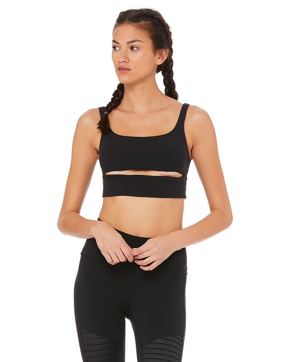 Bra Belahan Kecil Alo Yoga - Hitam
